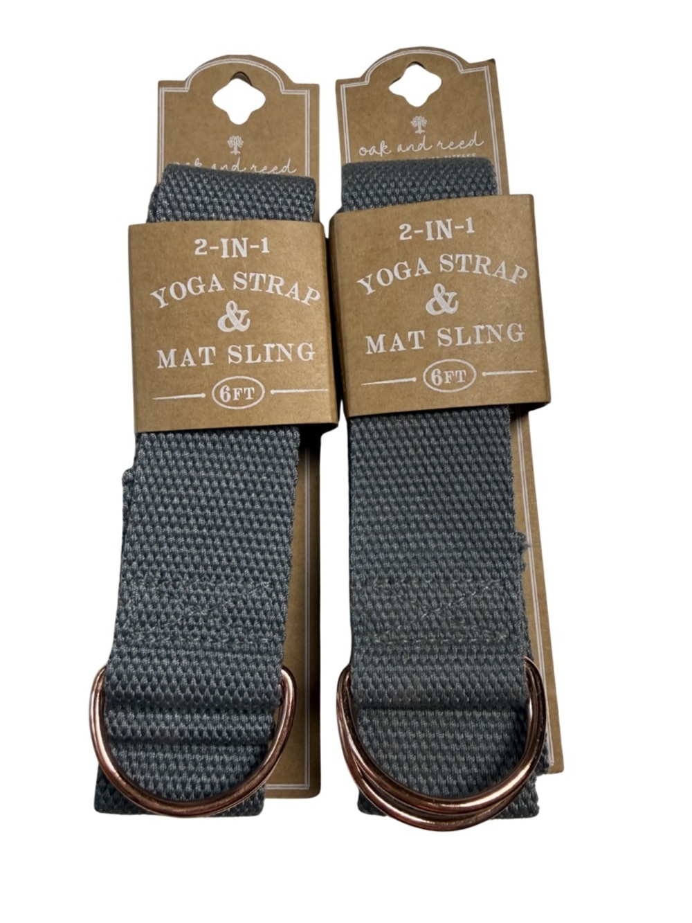 SET OF TWO: 2-in-1 Yoga Strap & Mat Sling – Charcoal Gray